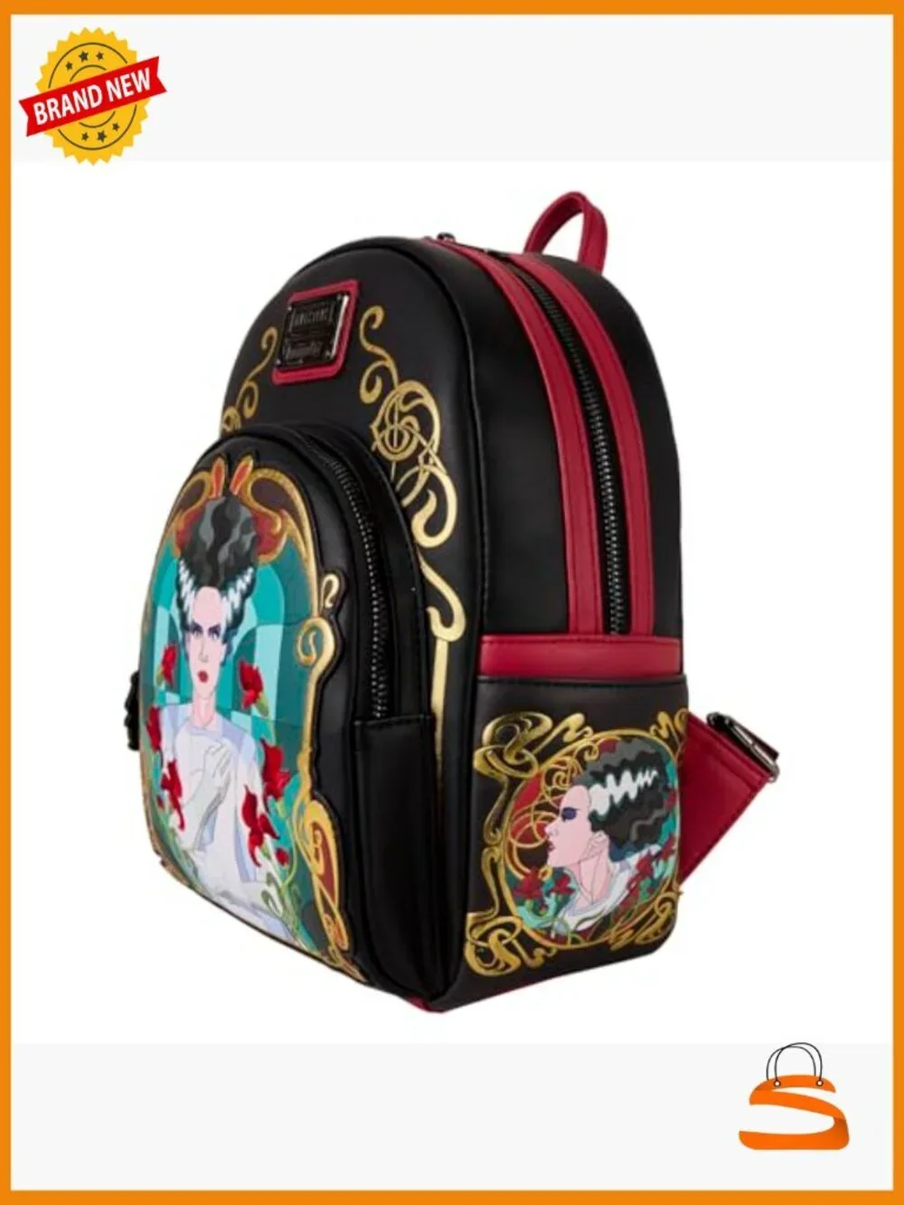 Vegan Leather Mini Backpack with Strap - Universal Monsters